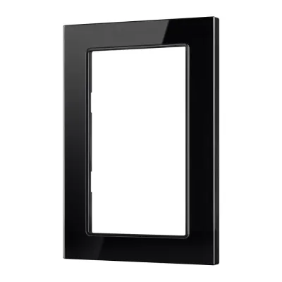 Рамка 1 пост для двойной розетки стеклянная FRM-GLARE-GS-D-BK (ARL, черная)