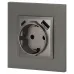 Розетка ЭРА Elegance 14-4108-16 2P+E 16A-250В со шторками с USB type-A+C 5В-3А титан