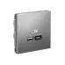 ARTGALLERY USB розетка A + тип-C 45Вт высокоскор.заряд. QC, PD, механизм, сталь