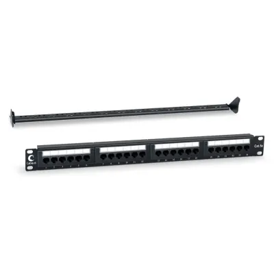 Патч-панель 19'' (1U). 24 порта RJ-45. категория 5e. Dual IDC. с задним кабельным организатором