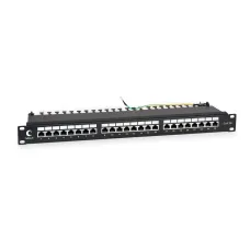 Патч-панель IDC 19'(1U), 24 порта RJ-45 полностью экранированная, категория 5e, Dual IDC
