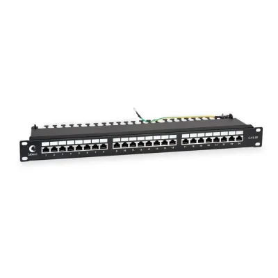 Патч-панель IDC 19'(1U), 24 порта RJ-45 полностью экранированная, категория 5e, Dual IDC
