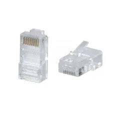 Коннектор RJ-45 под витую пару. категория 5e. универсальный (для одножильного и многожильного кабеля) для проводников с толщиной по изоляции д