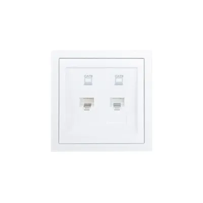 ZIMA Розетка компьютерная двойная Cat 6, механизм, белая Lezard 704-0288-142