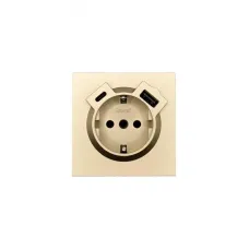 ZIMA Розетка с заземлением (16 А) + TC + USB ,механизм, золото Lezard 704-3688-181TC
