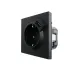 ZIMA Розетка с заземлением (16 А) + USB ,механизм, черный бархат Lezard 704-4288-181