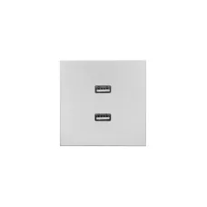 ZIMA Розетка 2-ая USB, механизм, серый матовый Lezard 704-7488-192
