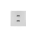 ZIMA Розетка 2-ая USB, механизм, серый матовый Lezard 704-7488-192