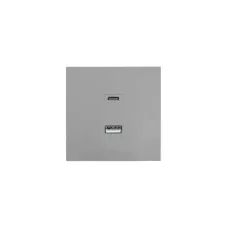 ZIMA Розетка TC+ USB, механизм, серый матовый Lezard 704-7488-192TC