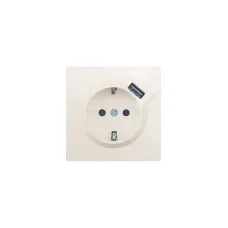 ZIMA Розетка с заземлением (16 А) + USB ,механизм, слоновая кость Lezard 704-9088-181