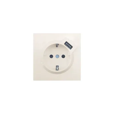 ZIMA Розетка с заземлением (16 А) + USB ,механизм, слоновая кость Lezard 704-9088-181
