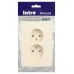 Розетка Intro Accent 6-204-02 2х2P, 16А-250В, IP20, СУ, AL/CU, слоновая кость