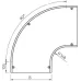 Крышка угловой секции 90°, B=400 мм, FS (DFB 90 400 FS)