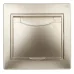 Розетка Intro Plano 1-203-04 с заземлением 2P+E Schuko с крышкой, 16А-250В, IP20, СУ, шампань
