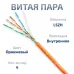 Витая пара UTP (U/UTP), категория 5e, 4 пары (24 AWG), одножильный, оранжевый, LSZH, нг(А)-HF, (25 м)