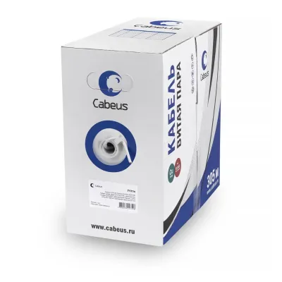 Витая пара U/UTP Cat 5e 4 пары 24 AWG solid PVC нг(А)-LS серый 305м