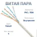Витая пара UTP (U/UTP), категория 5e, 4 пары (24 AWG), одножильный, PVC нг(А)-LS, серый (25 м)