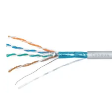 Витая пара экранированная FTP (F/UTP), категория 5e, 4 пары (24 AWG), одножильный, серый, экран - фольга, нг(А)-LSLTx, (20 м)