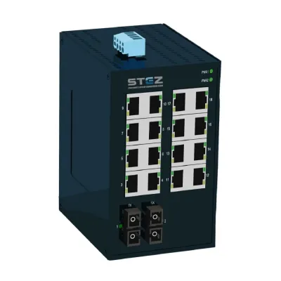 Коммутатор неуправляемый промышленный 16 портов 10/100Base?TX 2 порта 100Base?X SFP 12?48 VDC/18?30 VAC резервированное питание STEZ1016?2SFP?T