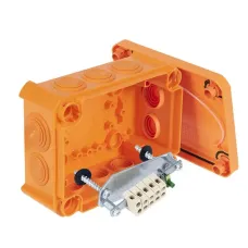 Коробка огнестойкая FireBox T100, 136х102х57 мм, IP66, 5+1 клемма, 4 мм?, вводы d25x8,d32x2, вн.кр. (T 100 ED 4-5)