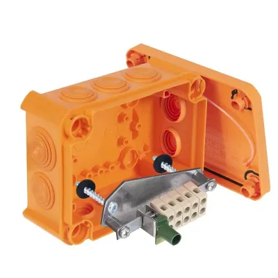 Коробка огнестойкая FireBox T100, 136х102х57 мм, IP66, 5+1 клемма, 6 мм?, вводы d25x8,d32x2, вн.кр. (T 100 ED 6-5)