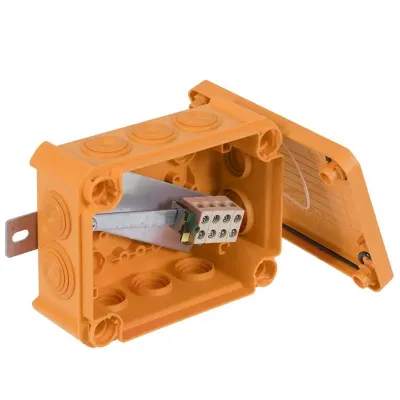 Коробка огнестойкая FireBox T100, 136х102х57 мм, IP66, 4+1 клемма, 4 мм?, вводы d25x8,d32x2, нар.кр. (T100ED 4x4AD)