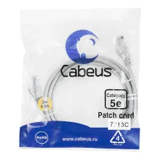 Патч-корд U/UTP, категория 5е, 2xRJ45/8p8c, неэкранированный, серый, PVC, 2м