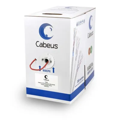 Витая пара U/UTP Cat 5e 4 пары 24 AWG solid PVC нг(А)-LS красный 305м