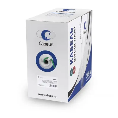 Витая пара U/UTP Cat 5e 4 пары 24 AWG solid PVC нг(А)-LS зеленый 305м