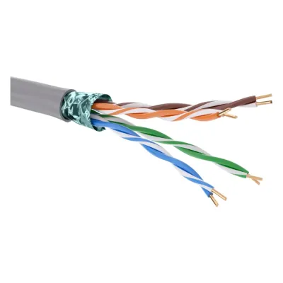 Витая пара F/UTP 4 пары CAT 5E PVC серый катушка 305м