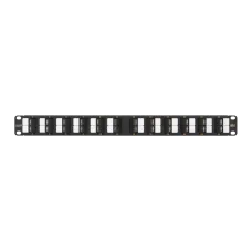 Панель 19'', 1U, 24 угловых порта, Кат.6, RJ45/8P8C, неэкран., черная