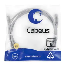Патч-корд U/UTP, категория 6, 2xRJ45/8p8c, неэкранированный, серый, PVC, 2м
