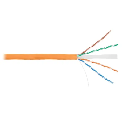 Кабель NETLAN U/UTP 4 пары, Кат.6 (Класс E), 250МГц, одножильный, BC (чистая медь), внутренний, LSZH нг(B)-HF, оранжевый, 305м