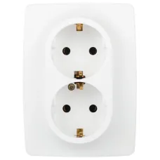 Розетка ЭРА Серия 12 12-2106-01М , 2X2P+E Schuko, 16А-250В, белый матовый