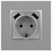 14-4109-03 ЭРА Розетка 2P+E 16A-250В, штор. с 2xUSB 5В-3А, Эра Elegance, алюминий (10/100/2000)