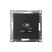ATLASDESIGN USB РОЗЕТКА тип-C 65W высокоскор.заряд. QC, PD, механизм, КАРБОН