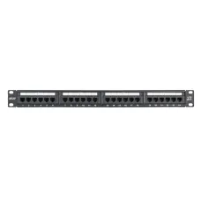 "Коммутационная панель NETLAN 19"", 1U, 24 порта, Кат.6 (Класс E), 250МГц, RJ45/8P8C, 110/KRONE, T568A/B, неэкранированная, черная"