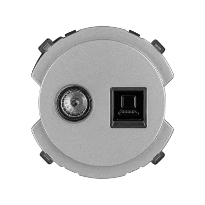 Розетка компьютерная RJ45 + TV розетка оконечная платина  Байкал TDM