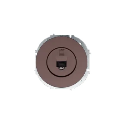 OSEN Розетка компьютерная Cat 6, механизм, шоколад Lezard 743-7388-140