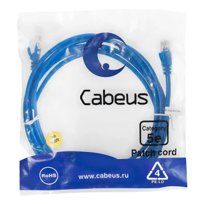 Патч-корд U/UTP, категория 5е, 2xRJ45/8p8c, неэкранированный, синий, LSZH, 3м