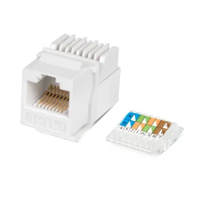 Вставка Keystone Jack RJ-45(8P8C), категория 5e, без инструмента Toolless, белая