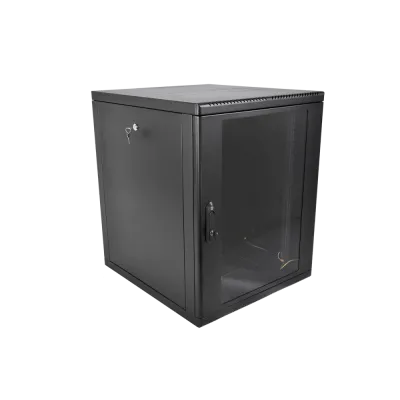 Шкаф 19'' телеком навесной разборный 12U (600 х 650) съемные стенки, дверь стекло, чёрный