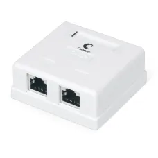 Розетка компьютерная RJ-45(8P8C), категория 5e, экранированная, двойная, внешняя, Dual IDC