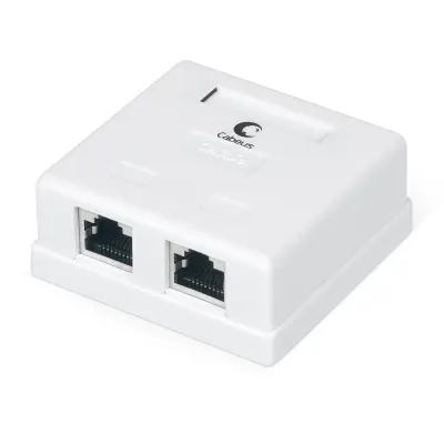 Розетка компьютерная RJ-45(8P8C), категория 5e, экранированная, двойная, внешняя, Dual IDC