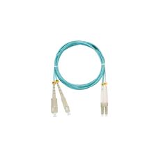 Шнур оптический переходной, MM 50/125 OM3, SC/UPC-LC/UPC, двойной, LSZH, 2мм, аква, 2м