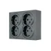 LETO Розетка четверная с заземлением закрытый корпус  графит  Lezard  752-3400-127BDP