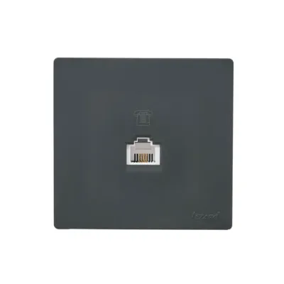 LETO Розетка телефонная евро графит  Lezard  752-3400-137