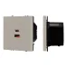 Розетка USB NOBE тип A+C SCT-MUAC-SFPL-FC-CA 65Вт, QC3 софт-тач кашемир 1 пост
