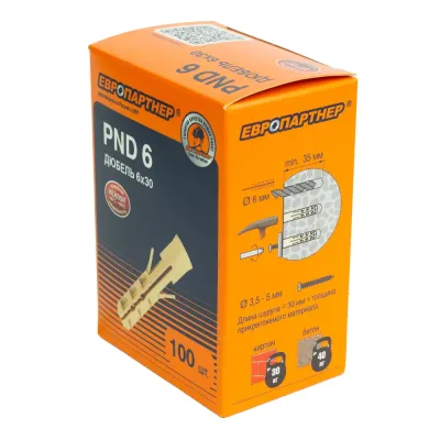 Дюбель нейлоновый ЕВРОПАРТНЕР  PND-6 (6х30 mm) 100 шт