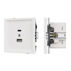 Механизм USB розетки SCT-TENDO-MUAC-PL-WH, 5V, 3A, QC3, Белый